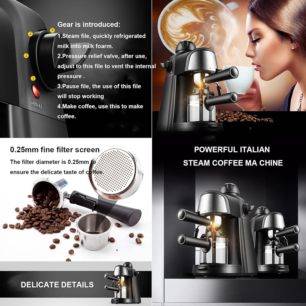 Household Coffee Maker, 1L Capacity, Heating System