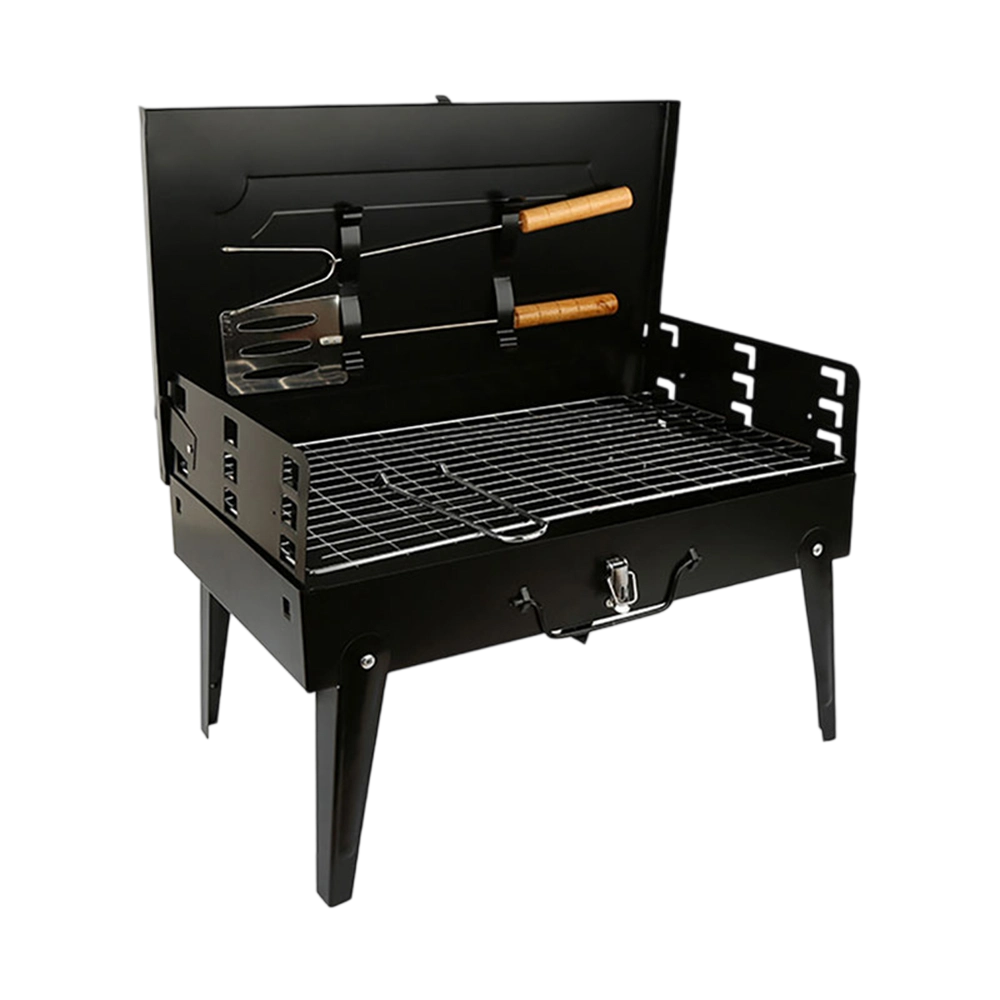 Barbecue Grill, Portable Folding Desk TabletopOutdoor Stainless steel smoker BBO For PicnicGarden Terrace Camping Travel