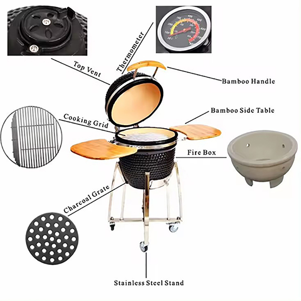 Enamel Outdoor Kitchen  Double-sided Panels Stability Supports