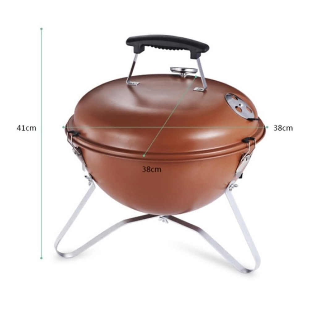 Portable Charcoal Grills Portable Outdoor Camping Spherical Barbecue Grill Bbg Carbon Grill WithThermometer Stewing Integrated Barbecue Grill forOutdoor Backyard Picnic Home