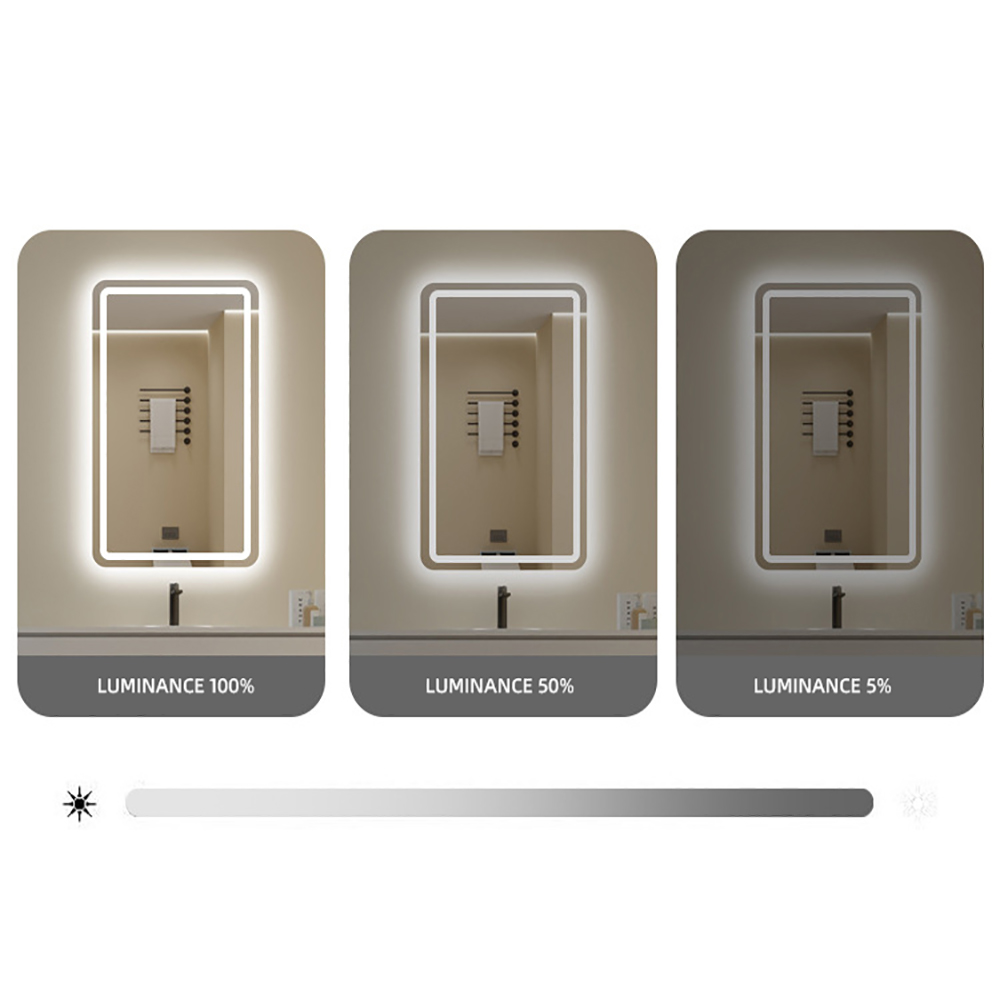 Single-touch three-tone tempered glass mirror, 110V US plug