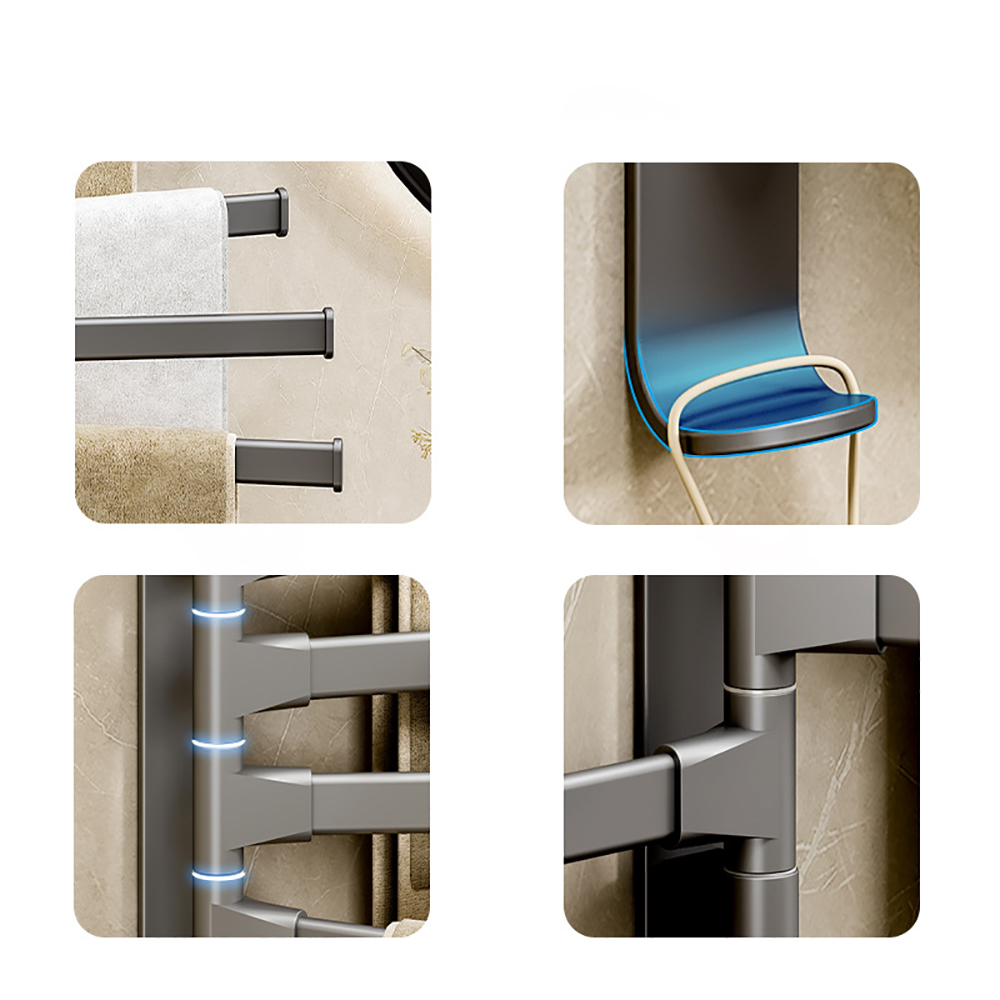 Aluminum alloy anodized high-capacity towel rack