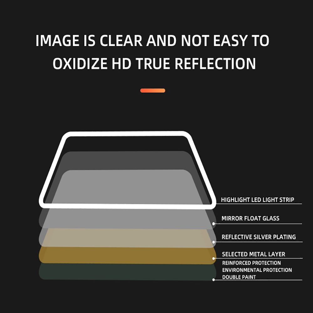 Single-touch three-tone tempered Circle glass mirror, 110V US plug