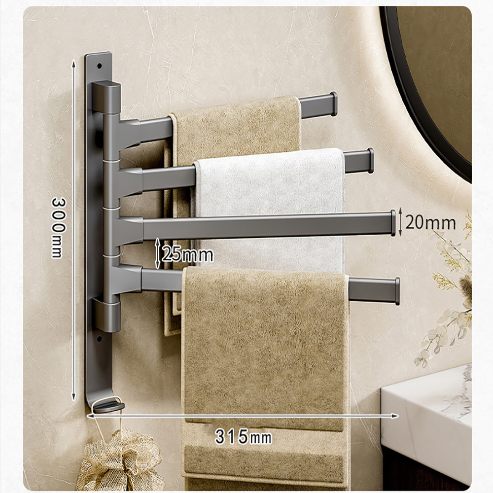 Aluminum alloy anodized high-capacity towel rack