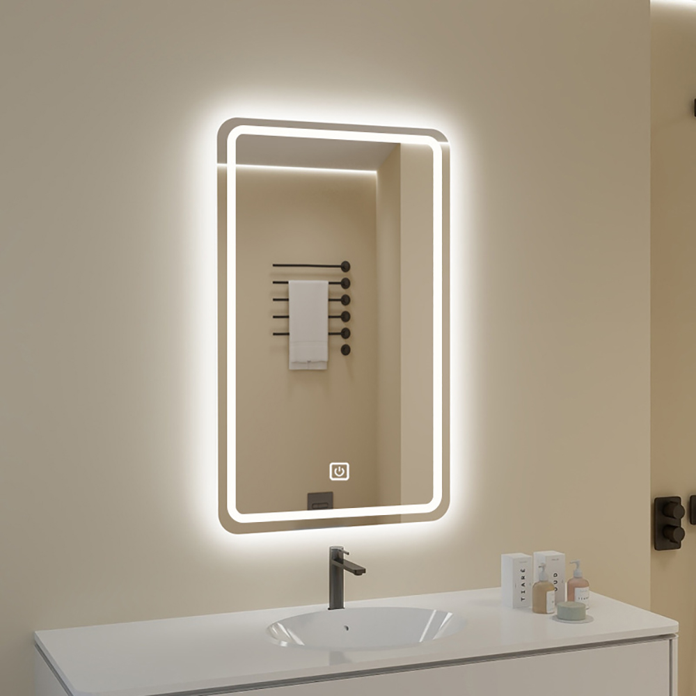 Single-touch three-tone tempered glass mirror, 110V US plug