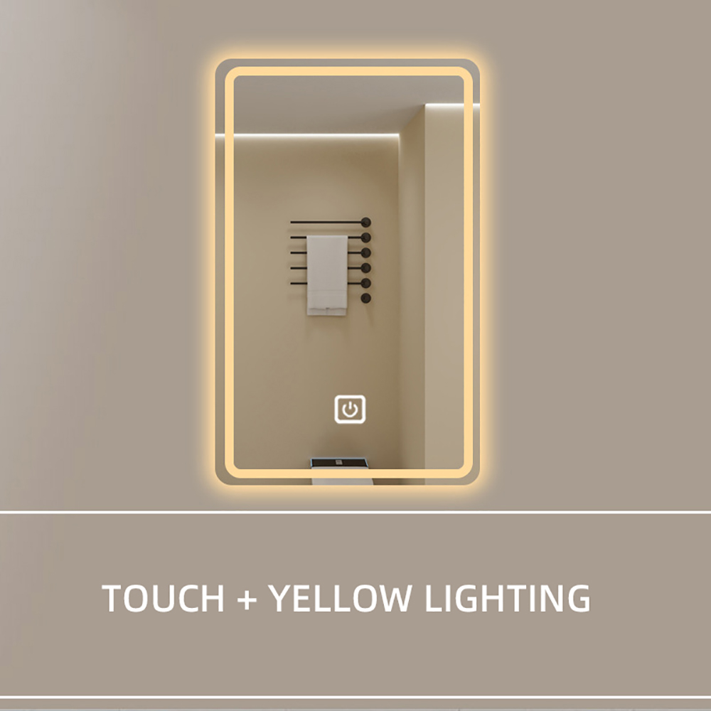 Single-touch three-tone tempered glass mirror, 110V US plug