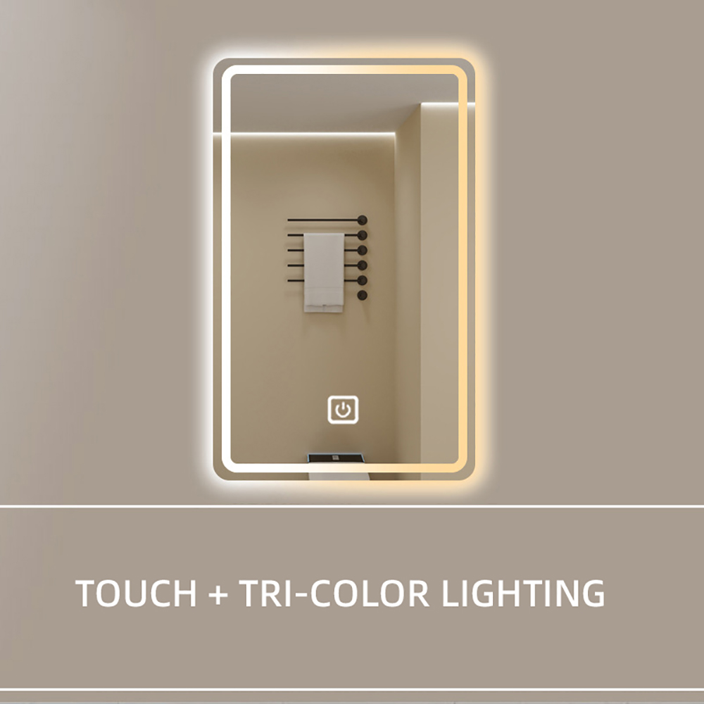 Single-touch three-tone tempered glass mirror, 110V US plug
