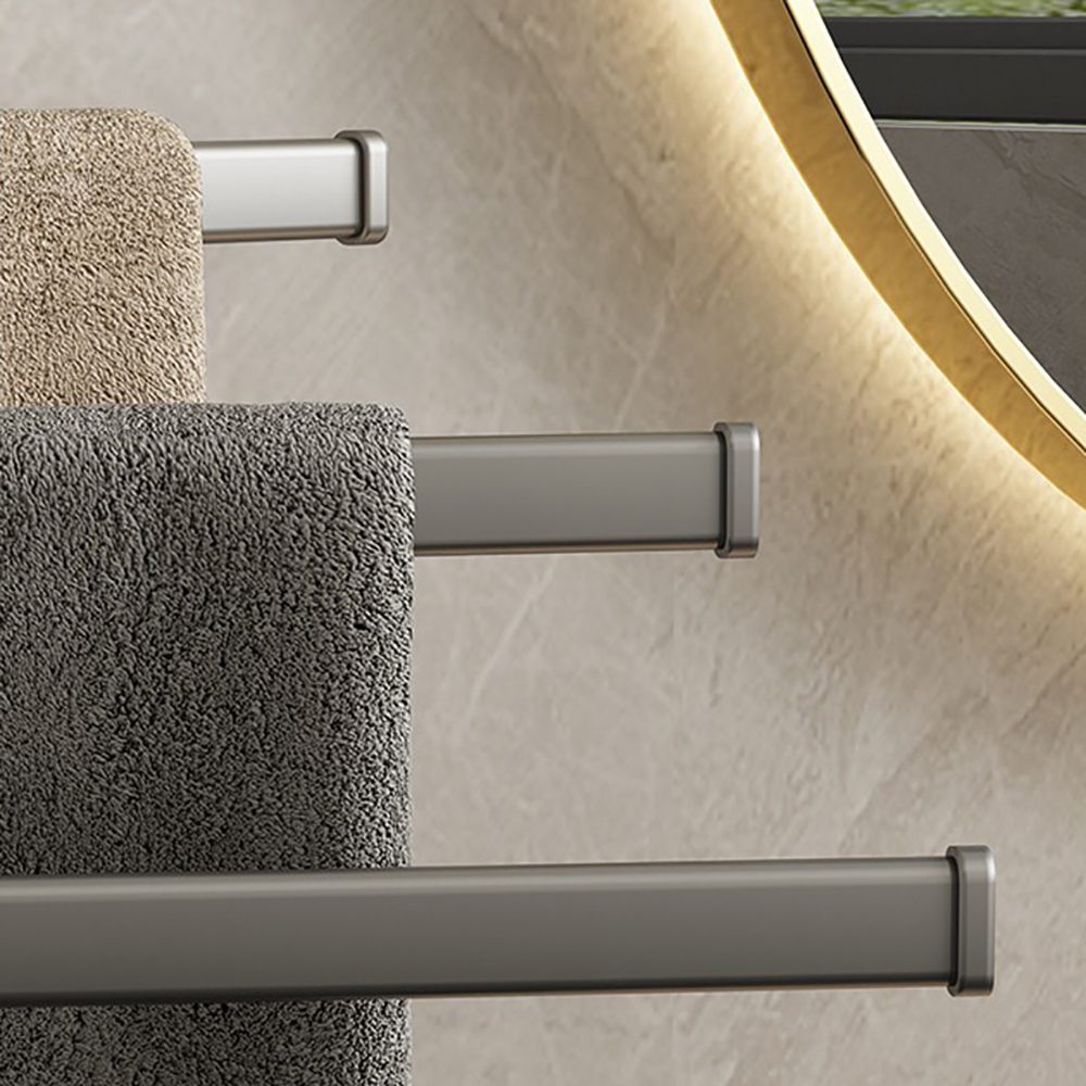 Aluminum alloy anodized high-capacity towel rack